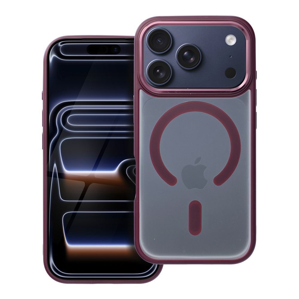 Case for iPhone 17 PRO Matte Mag Cover compatible with MagSafe red MATTE MAG COVER case compatible with MagSafe for IPHONE 17 Pro plum red - Image 1