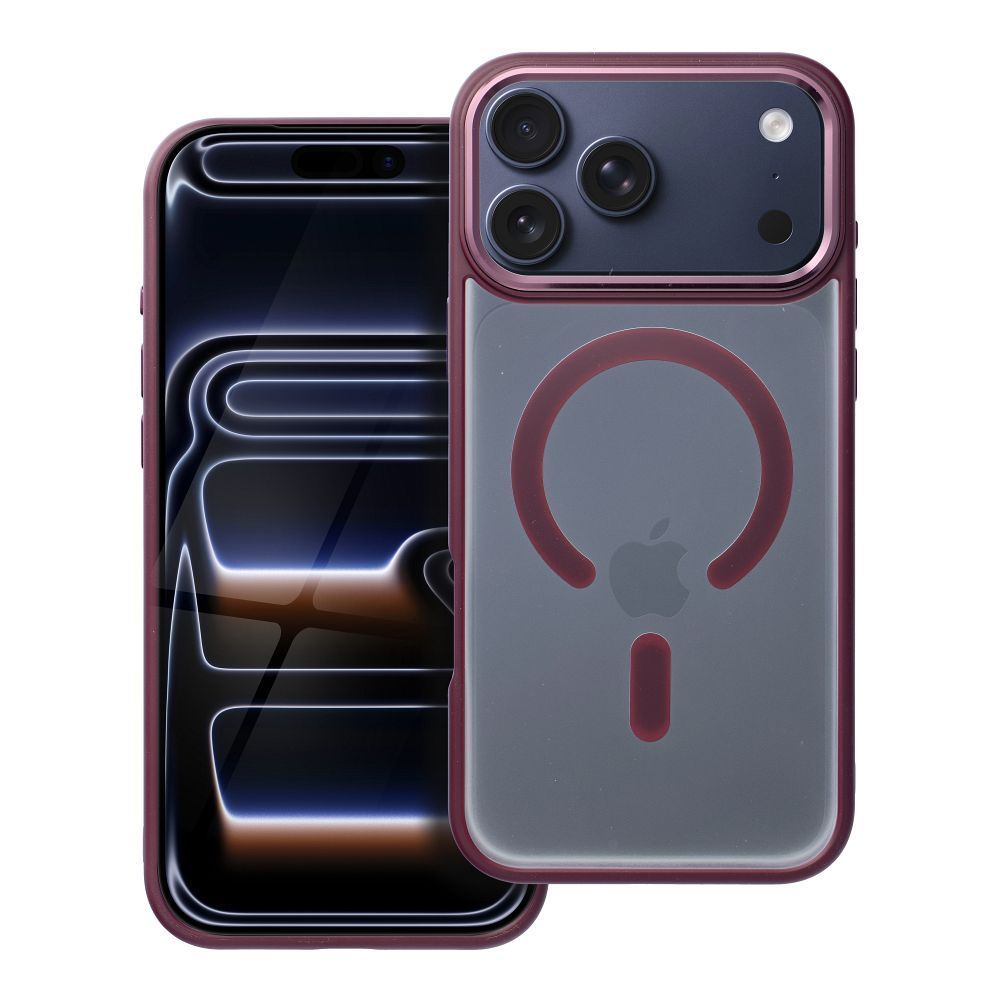 MATTE MAG COVER case compatible with MagSafe for IPHONE 17 Pro Max plum red - Image 1