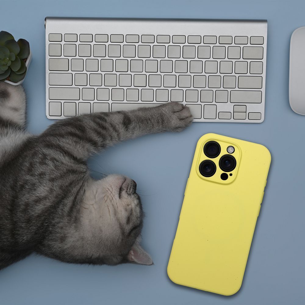 Case SILICONE 2mm for IPHONE 17 Air compatible with MagSafe lemon - Image 2