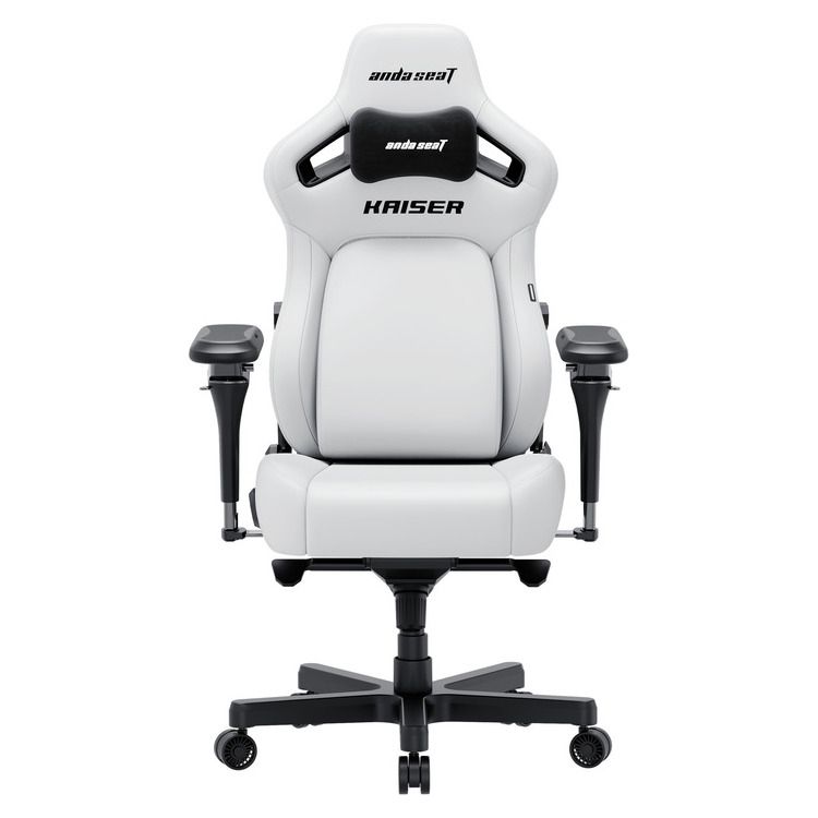 ANDA SEAT Gaming Chair KAISER-4 V2 XL White with 6D Armrest - Image 2