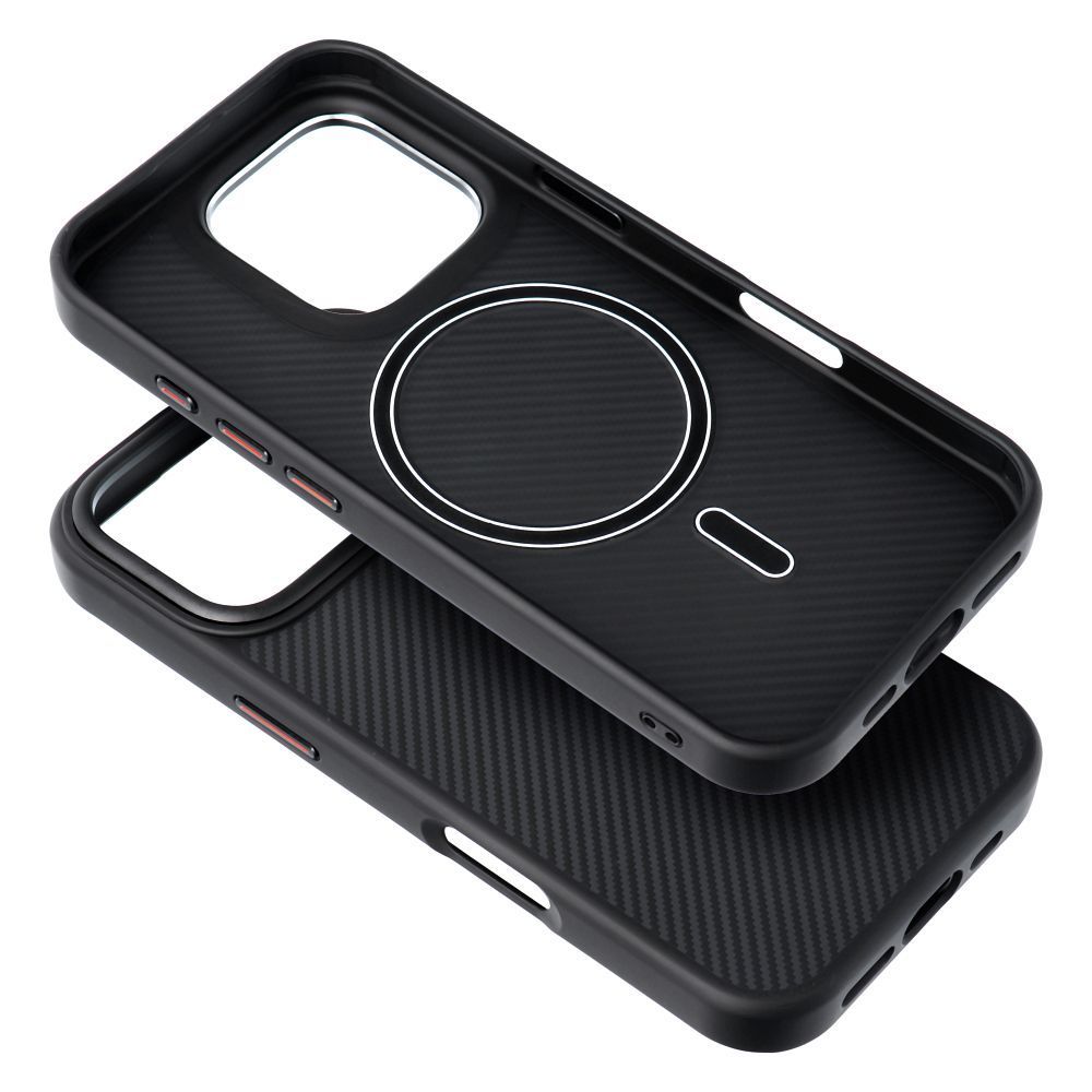 Carbon Elite Mag Cover compatible with MagSafe for IPHONE 16e (SE 4 2025) black - Image 2