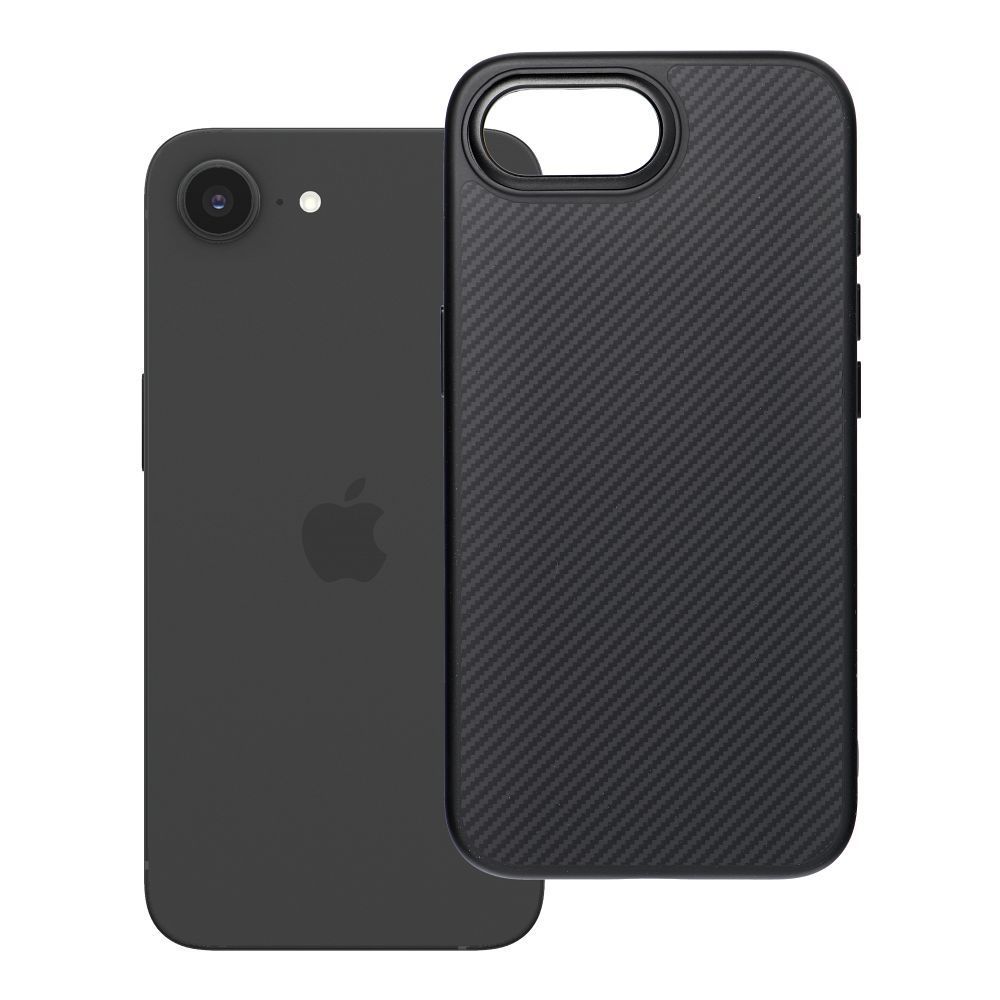 Carbon Elite Mag Cover compatible with MagSafe for IPHONE 16e (SE 4 2025) black - Image 1
