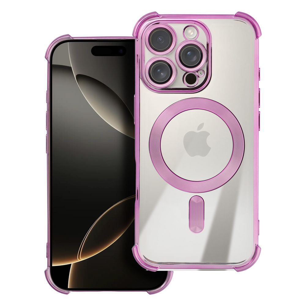 Case ANTISHOCK ELECTRO for IPHONE 17 Pro Max compatible with MagSafe pink - Image 1
