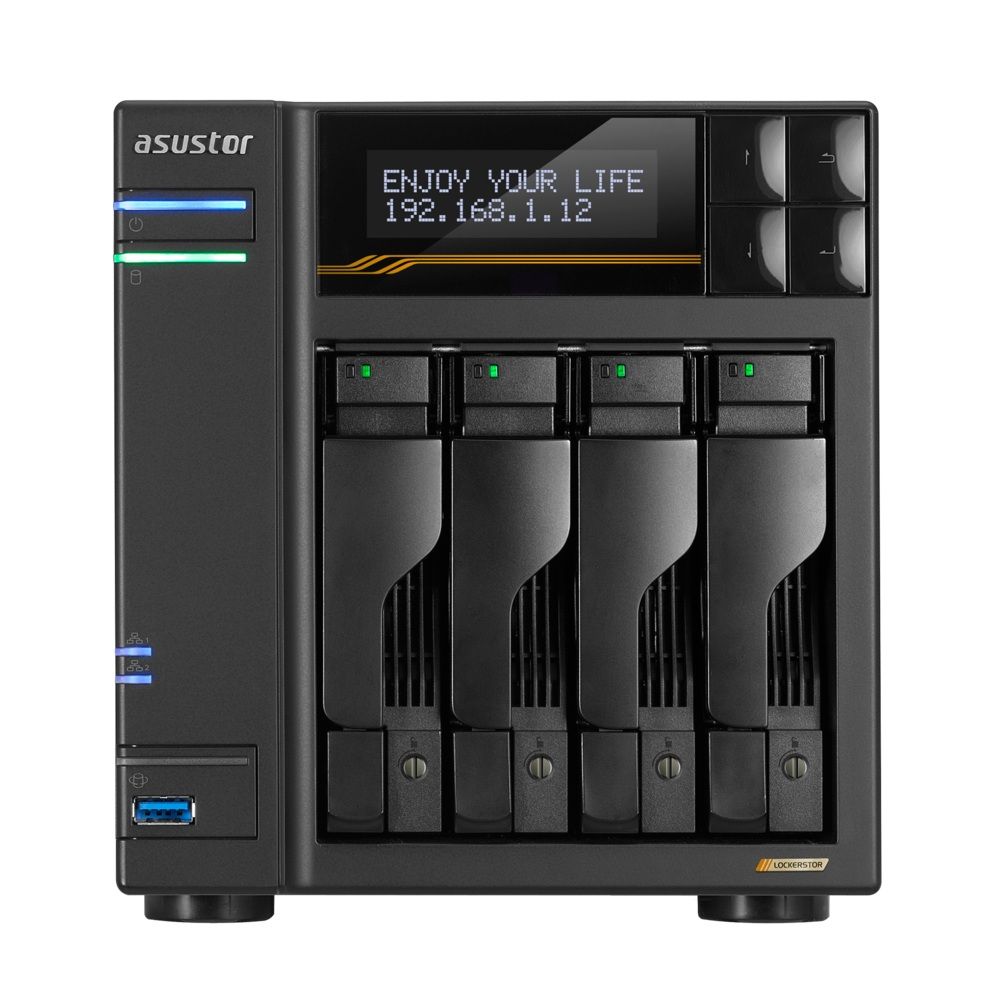 ASUSTOR NAS LOCKERSTOR 4 Gen3 AS6804T 4-BAY 3,5''/4x M.2 NVMe slots/AMD Ryzen Quad-Core/16GB DDR5/2x 10 GbE, 2x5GbE Port - Image 1