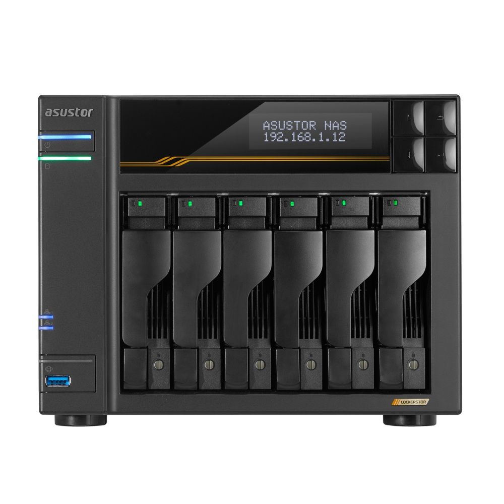 ASUSTOR NAS LOCKERSTOR 6 Gen3 AS6806T 6-BAY 3,5''/4x M.2 NVMe slots/AMD Ryzen Quad-Core/16GB DDR5/2x 10 GbE, 2x5GbE Port - Image 1