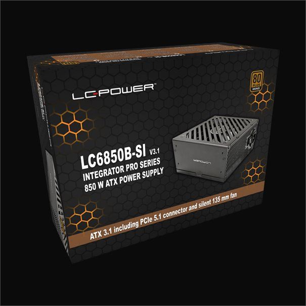 Netzteil ATX 3.1 LC-Power 850W/135mm 80+ Bronze zertifiziert PCIe 5.1 Retail - Image 1