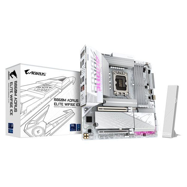GIGA B860M AORUS ELITE WF6E ICE S1851/DDR5/µATX - Image 1