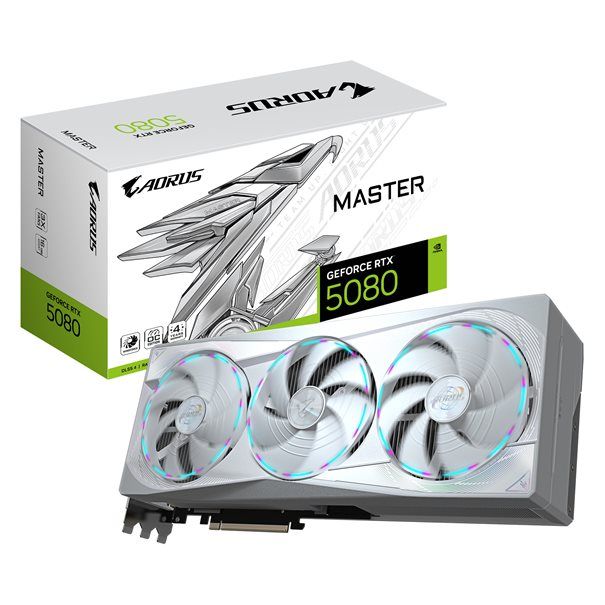 GIGA VGA 16GB RTX5080 AORUS MASTER ICE-16GD 3xDP/HDMI AORUS GeForce RTX 5080 MASTER ICE 16G - Image 1
