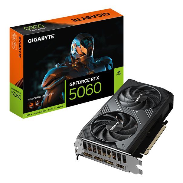 GIGA VGA 8GB RTX5060 WINDFORCE-MAX-OC 8GD 3xDP/HDMI GeForce RTX 5060 WINDFORCE MAX OC 8G - Image 1