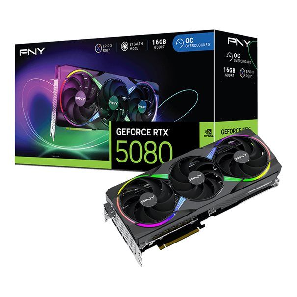 PNY 16GB RTX5080 ARGB GAMING OC 3xDP/HDMI GeForce RTX 5080 16GB ARGB Gaming Overclocked Trip - Image 7