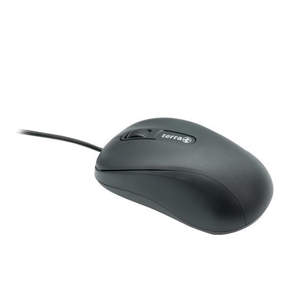 TERRA Mouse 1500 Corded USB black 3-toetsen, symmetrisch, met kabel, 1,80m - Image 2
