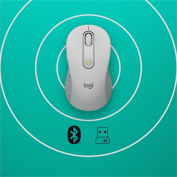 Logitech Mouse M650 SIGNATURE WL (RIGHT) BOLT weiß/grau BT für kleine und mittelgroße Hände (<17,5 - 19,0 cm) - Image 6