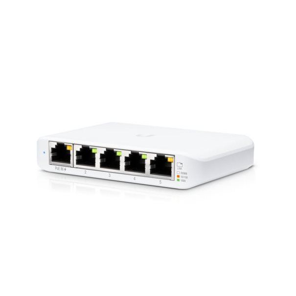 Ubiquiti Switch UniFi 5xRJ45 GBit Compact (inkl. NT) Powered by 802.3af/at PoE or USB Type C, Fanless - Image 1