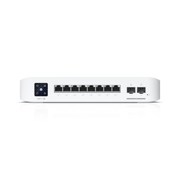 Ubiquiti Switch UniFi 8xRJ45 GBit/2xSFP+ Managed PoE+ 120W Wall-Mountable, 1,3" Touchscreen - Image 2