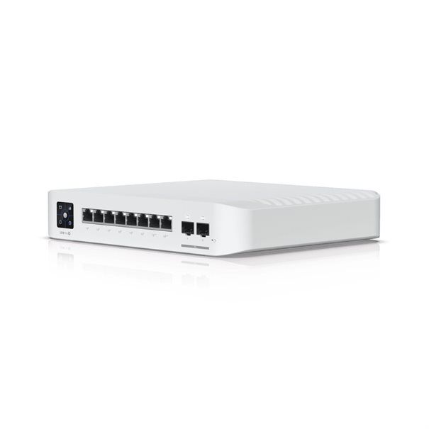 Ubiquiti Switch UniFi 8xRJ45 GBit/2xSFP+ Managed PoE+ 120W Wall-Mountable, 1,3" Touchscreen - Image 3