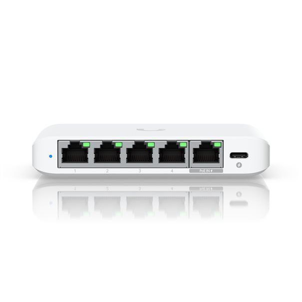 Ubiquiti Switch UniFi 5xRJ45 2.5GBit Compact (incl. NT) Powered by 802.3af/at PoE or USB Type C, Fanless - Image 1