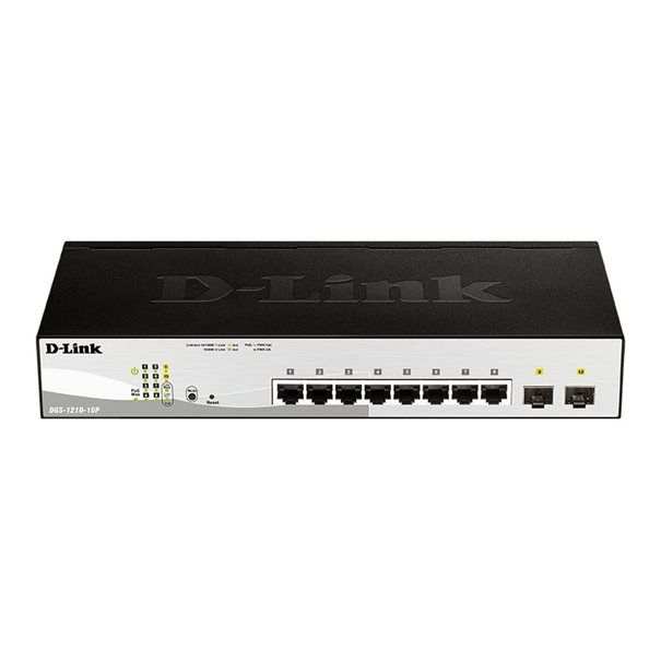 D-Link Switch DGS-1210-10P/E 8xGBit/2xSFP 19" Managed PoE (65W) - Image 1