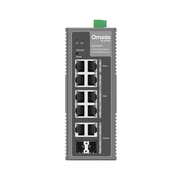 TP-LINK Omada Switch IES210GPP 10xGBit 6xPoE+/2xPoE++/2x Combo RJ45/SFP (260W) Industrial Easy Managed - Image 2