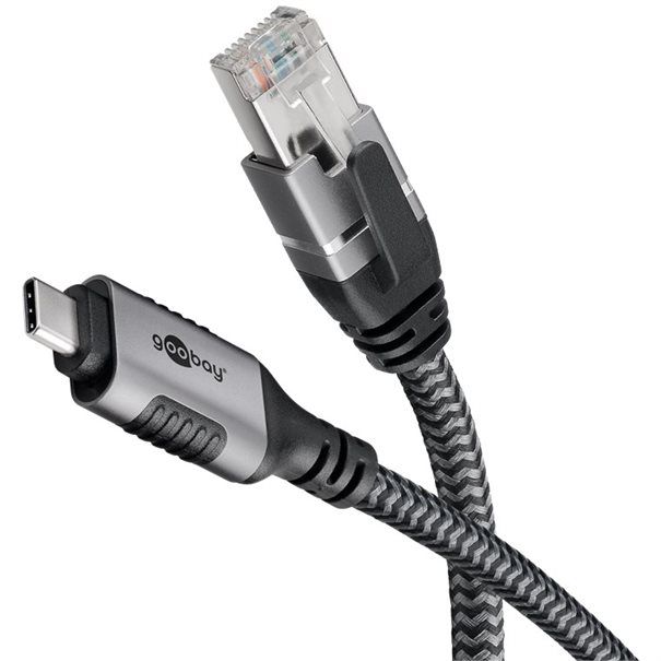 Ethernet-Kabel USB-C™ 3.1 auf RJ45, 2 m USB-C 3.1 auf RJ45 CAT6 FTP 0150 Adapterkabel 2m - Image 1