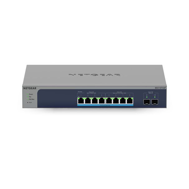 Netgear 10Port Switch 100/1000/10000 MS510TXUP 8-Port Multi-Gb/10G Eth Ultra60 PoE++ Smart Mngd - Image 1
