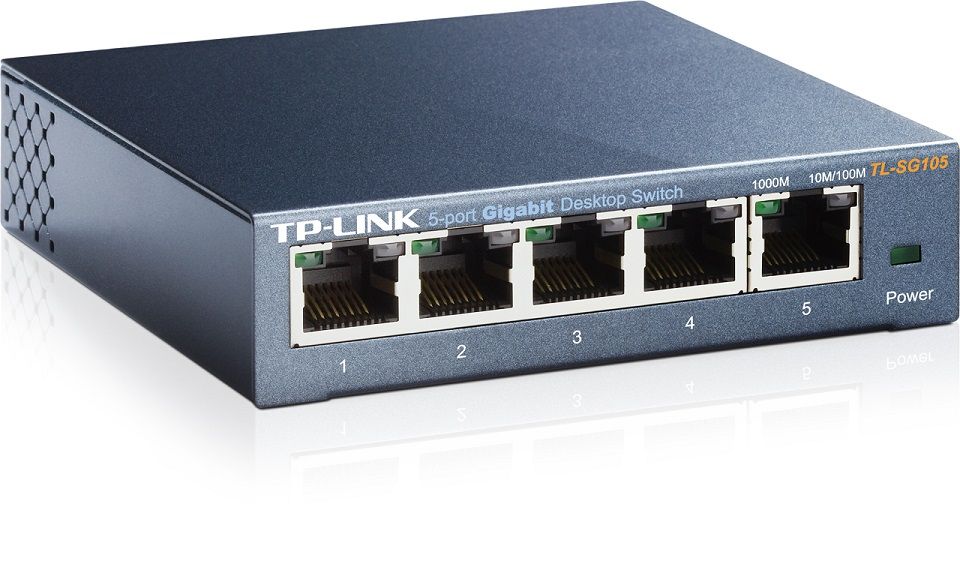 TP-LINK Switch TL-SG105, 5 port, 10/100/1000 Mbps, Steel Case - Image 2