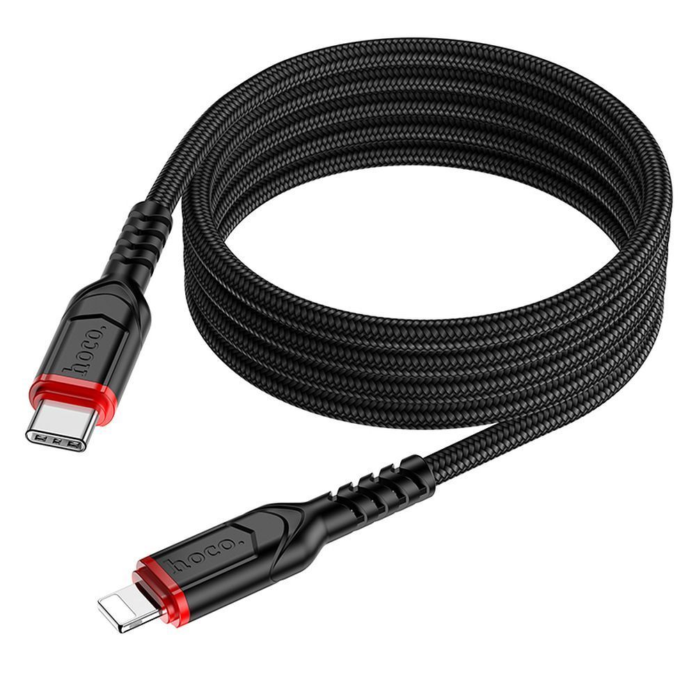 Cable USB C to Lightning Hoco PD 3A 20W 1 m X59 black - Image 2