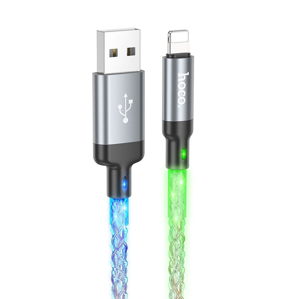 Cable USB A to Lightning Hoco 2,4A 1 m U112 gray - Image 1