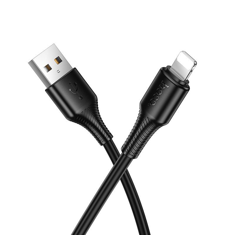 Cable USB A to Lightning Hoco 2,4A 1 m X120 black - Image 1