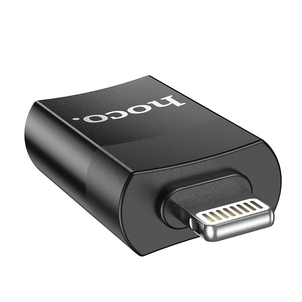 Adapter OTG USB A to Lightning Hoco UA17 black - Image 2