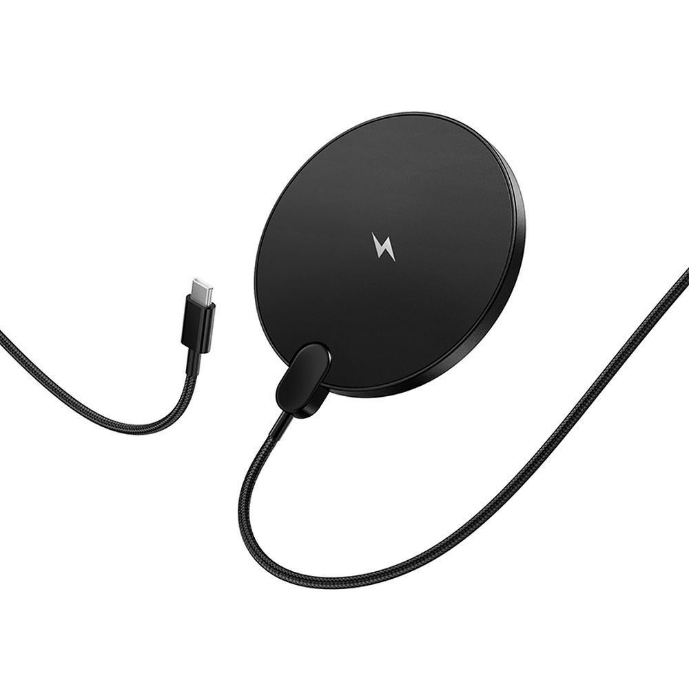 Wireless charger Hoco 15W with cable USB C and digital display CW62 black - Image 2