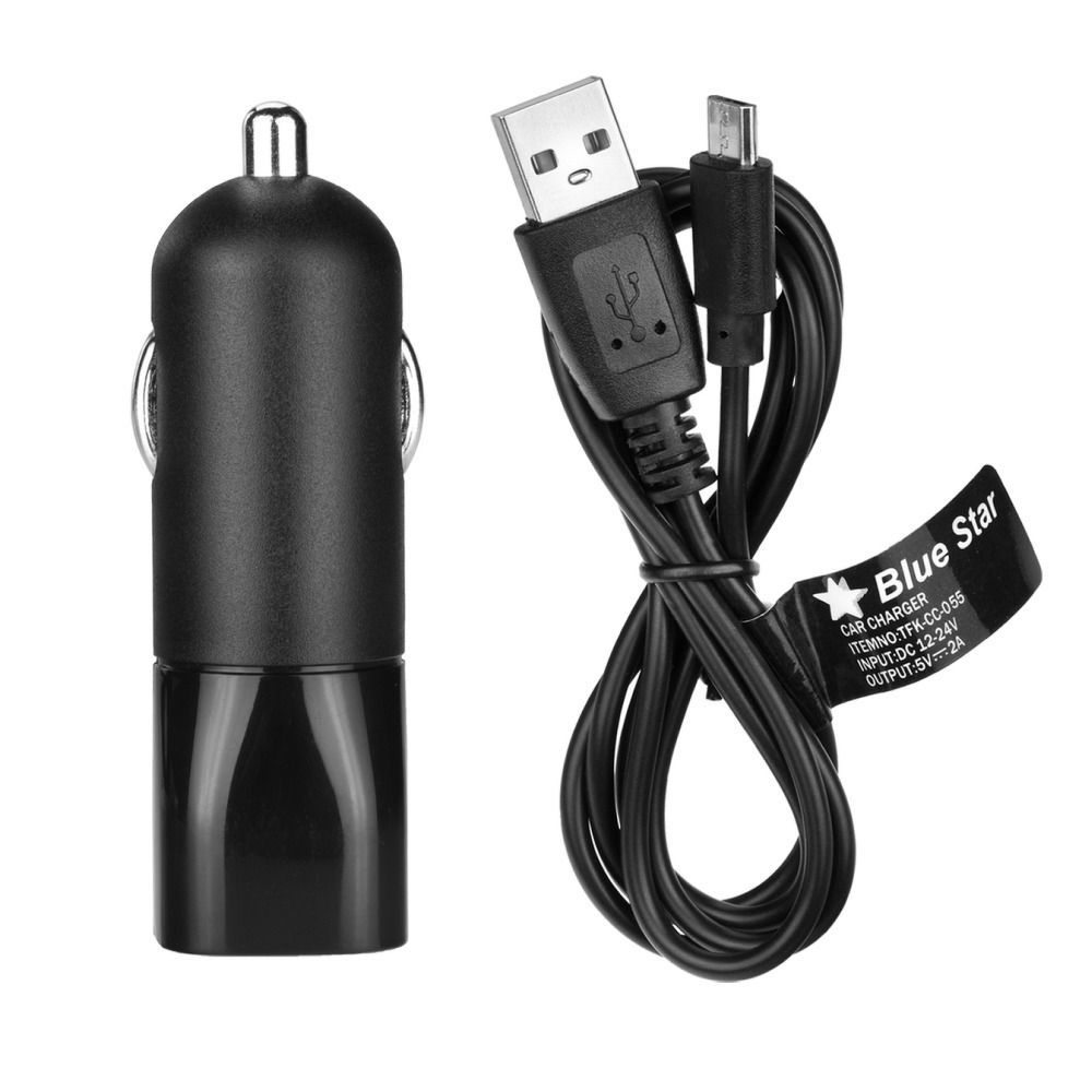 BLUE STAR car charger 2A USB A + cable USB A to Micro USB black - Image 2