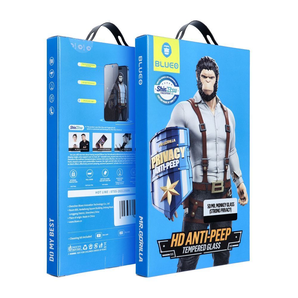 5D Mr. Monkey Glass - for Samsung Galaxy S24 black (Anti-Peep Strong Privacy) 5D Mr. Monkey Glass - for Samsung Galaxy S24 black (Strong Privacy) - Image 1