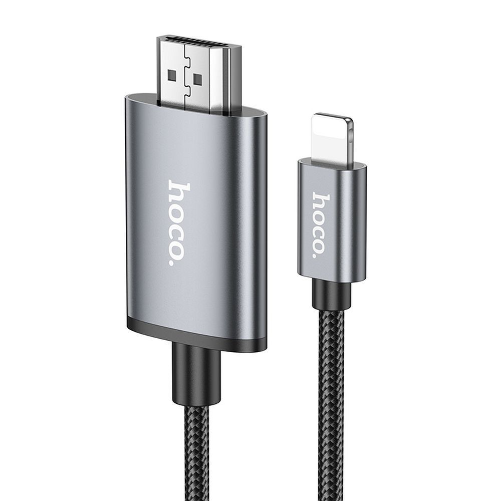 Cable Lightning to HDMI Hoco 1080p 2 m UA27 metal gray Cable Lightning to HDMI Hoco 1080p 2 m UA27 metal gray - Image 1