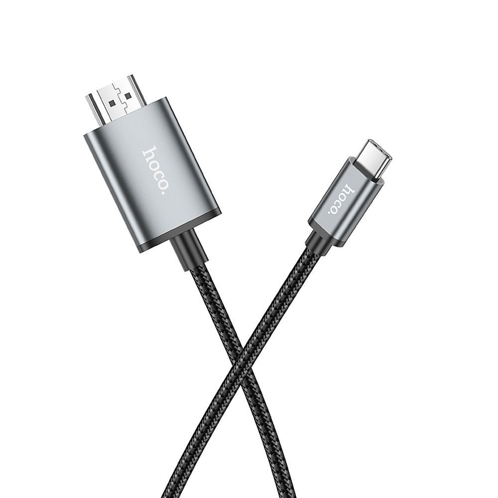 Cable USB C to HDMI Hoco 4K 30Hz 2 m UA27 metal gray - Image 2
