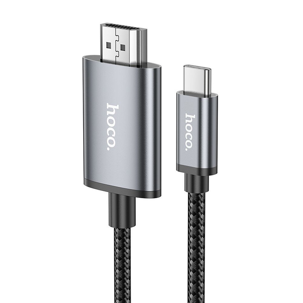 Cable USB C to HDMI Hoco 4K 30Hz 2 m UA27 metal gray - Image 1