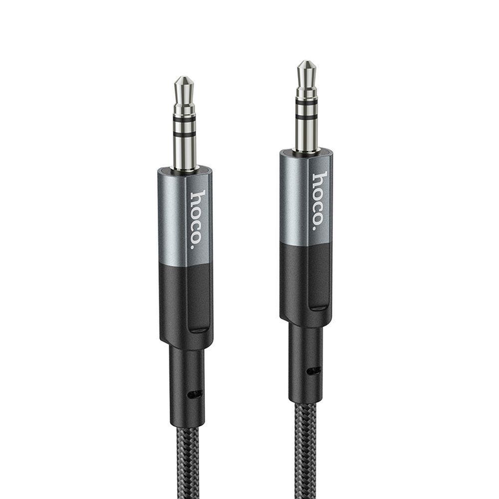 Cable AUX Jack 3,5 mm to Jack 3,5 mm Hoco 1 m UPA23 metal gray Cable AUX Jack 3,5 mm to Jack 3,5 mm Hoco 1 m UPA23 metal gray - Image 1