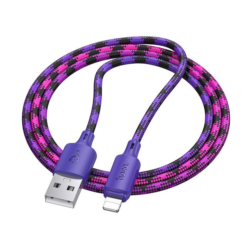 Cable USB A to Lightning Hoco 2,4A 1 m X116 gradient purple - Image 1
