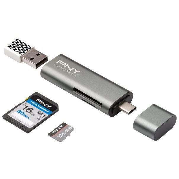 PNY USB-C Card Reader / USB-A Adapter - Image 1