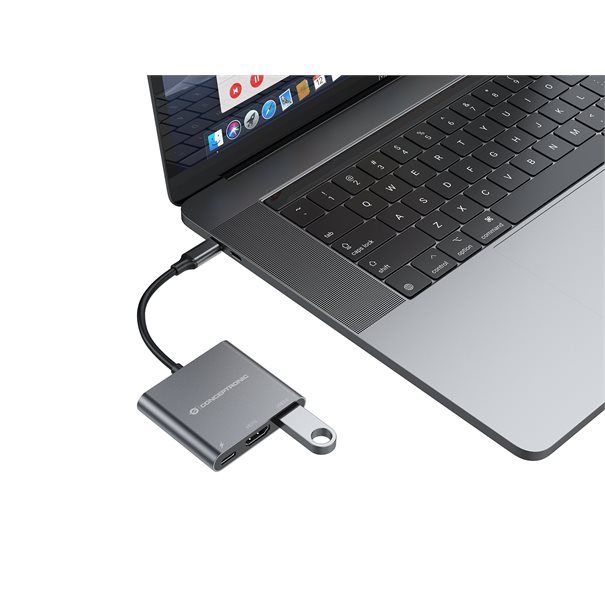 Adapter USB-C =>HDMI, USB 3.0, USB-C PD (St/Bu) 15cm - Image 6