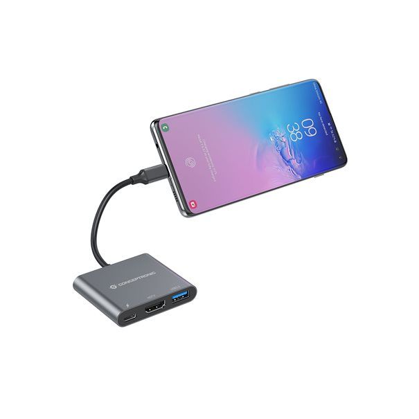 Adapter USB-C =>HDMI, USB 3.0, USB-C PD (St/Bu) 15cm - Image 9