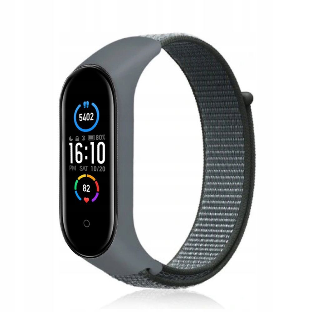 Nylon strap for XIAOMI Mi Band 5 / 6 / 7 grey (19) - Image 1