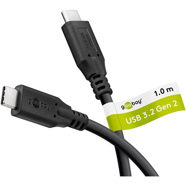 USB-C Kabel, USB 3.2, 100W 10 Gbit/s, Power Delivery, 1m - Image 1