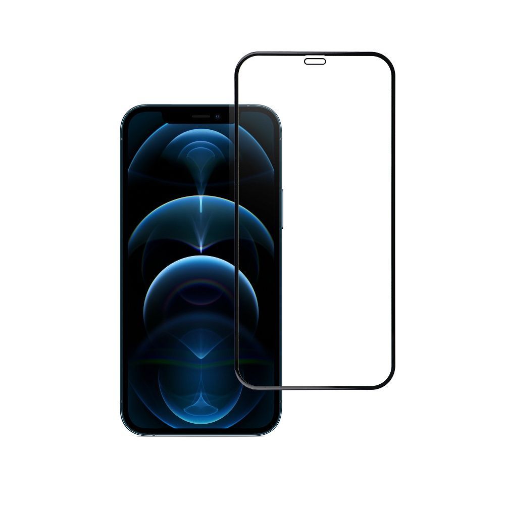 Tempered Glass Blue Star - Apple Iphone 12/12 Pro 5D Full Cover black - Image 2