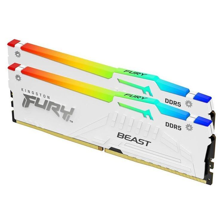 KINGSTON Memory KF556C40BWAK2-64 FURY Beast White RGB DDR5, 5600MT/s, 64GB,KIT OF 2 - Image 1