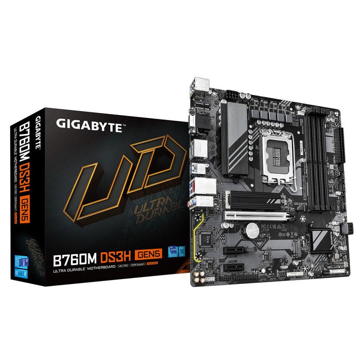 GIGABYTE MOTHERBOARD B760M DS3H GEN5,DDR5,1700, MATX - Image 1