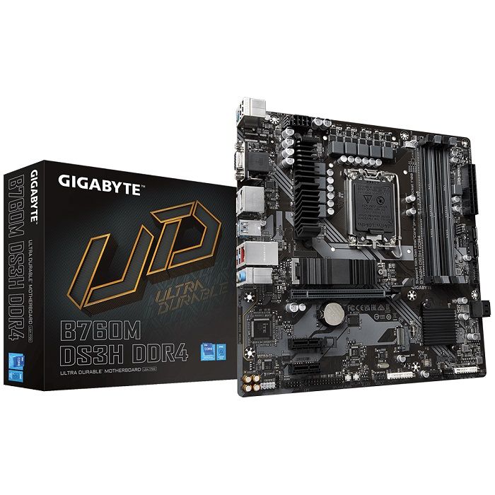 GIGABYTE MOTHERBOARD B760M DS3H DDR4 , 1700, MATX - Image 1
