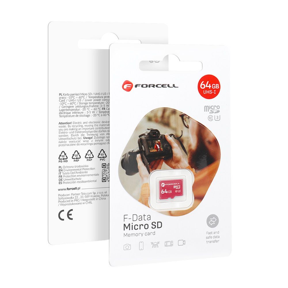 FORCELL F-DATA memory card 64GB UHS-I U3 class 10 - Image 1