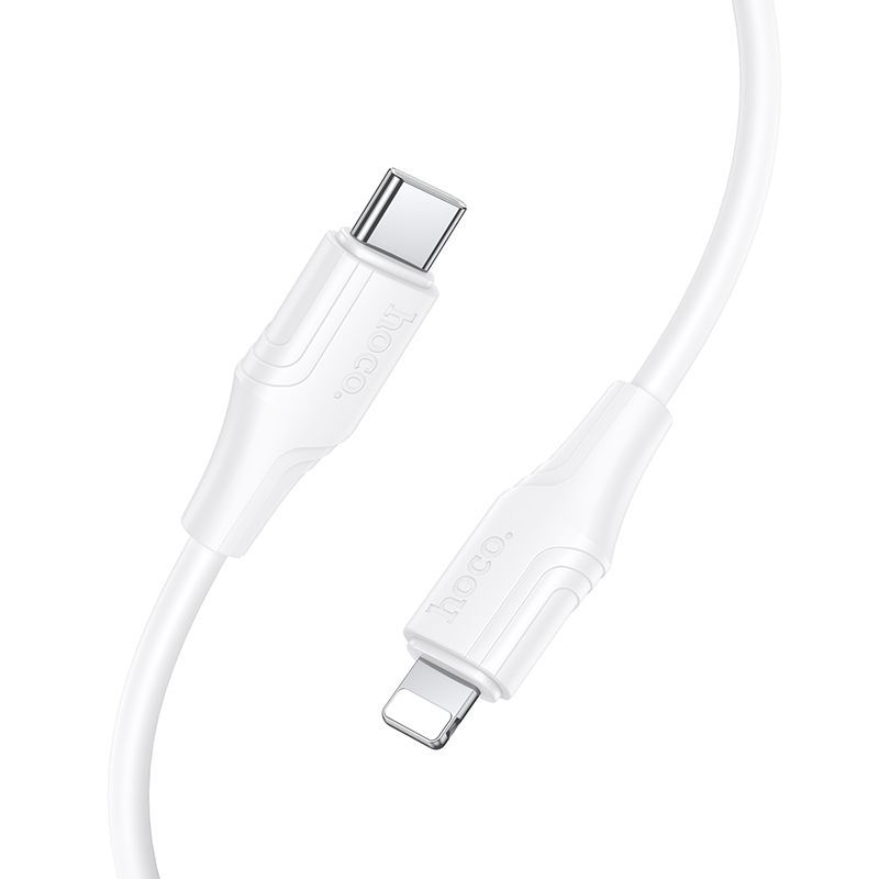 Silicone Cable USB A to Lightning Hoco 27W 1 m X124 white - Image 2
