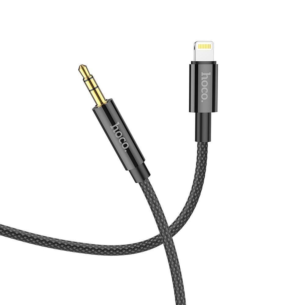 Cable AUX Jack 3,5 mm to Lightning Hoco 1 m UPA19 black Cable AUX Jack 3,5 mm to Lightning Hoco 1 m UPA19 black - Image 1