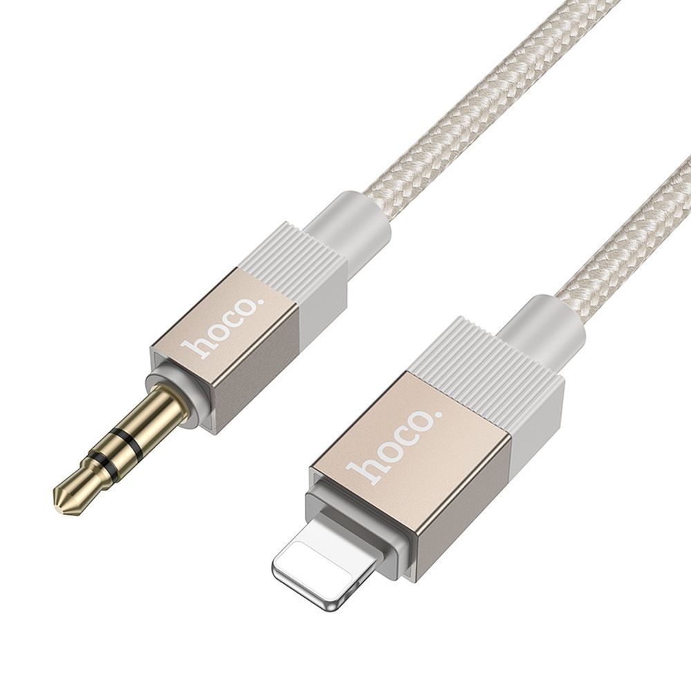 Cable AUX Jack 3,5 mm (male) to Lightning (male) Hoco 1 m UPA32A gold Cable AUX Jack 3,5 mm (male) to Lightning (male) Hoco 1 m UPA32A gold - Image 1